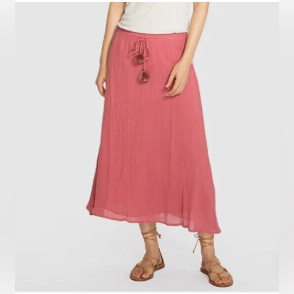 Johnny Was Calmé Easy Guaze Pom Pom Skirt, Size Large